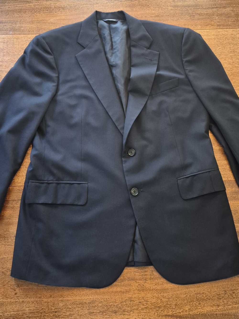 Brooks Brothers Navy Blue Sports Jacket 100% Wool Size 41 SHT
